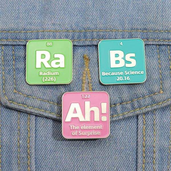 Dopamine Elemento broche broche químico lindas películas de anime juegos de esmalte dura recolección broche broche mochila mochila bolso insignias de collar