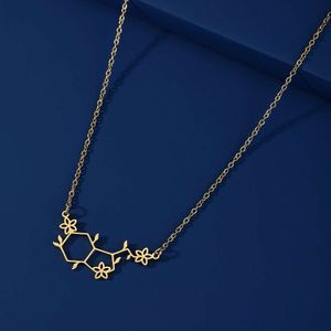 Dopamine molecuul kettingen bloem chemische ketting vrouwen serotonine structuur formule hanger afstuderen geschenken