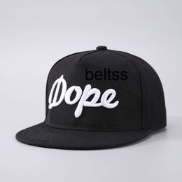 DOPE honkbalhoed gepersonaliseerde platte rand geborduurde brief Hip Hop Street Dance paar Duck tong hoed