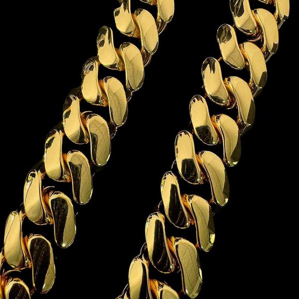 Bijoux dope 14 mm Hiphop Copper Alloy Cuban Link Chain Iced Out Sale Cuban Link chaîne