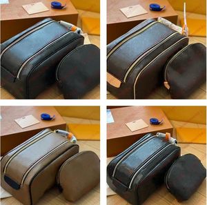 Dopp Kit Bolsa de aseo Bolsas de cosméticos Diseñador 2-PC Bolso cosmético Mujeres Lavado Monedero Kits de artículos de tocador Hombres Maquillaje Bolsa de embrague Hobo Monederos Carta Dhgate Sacoche