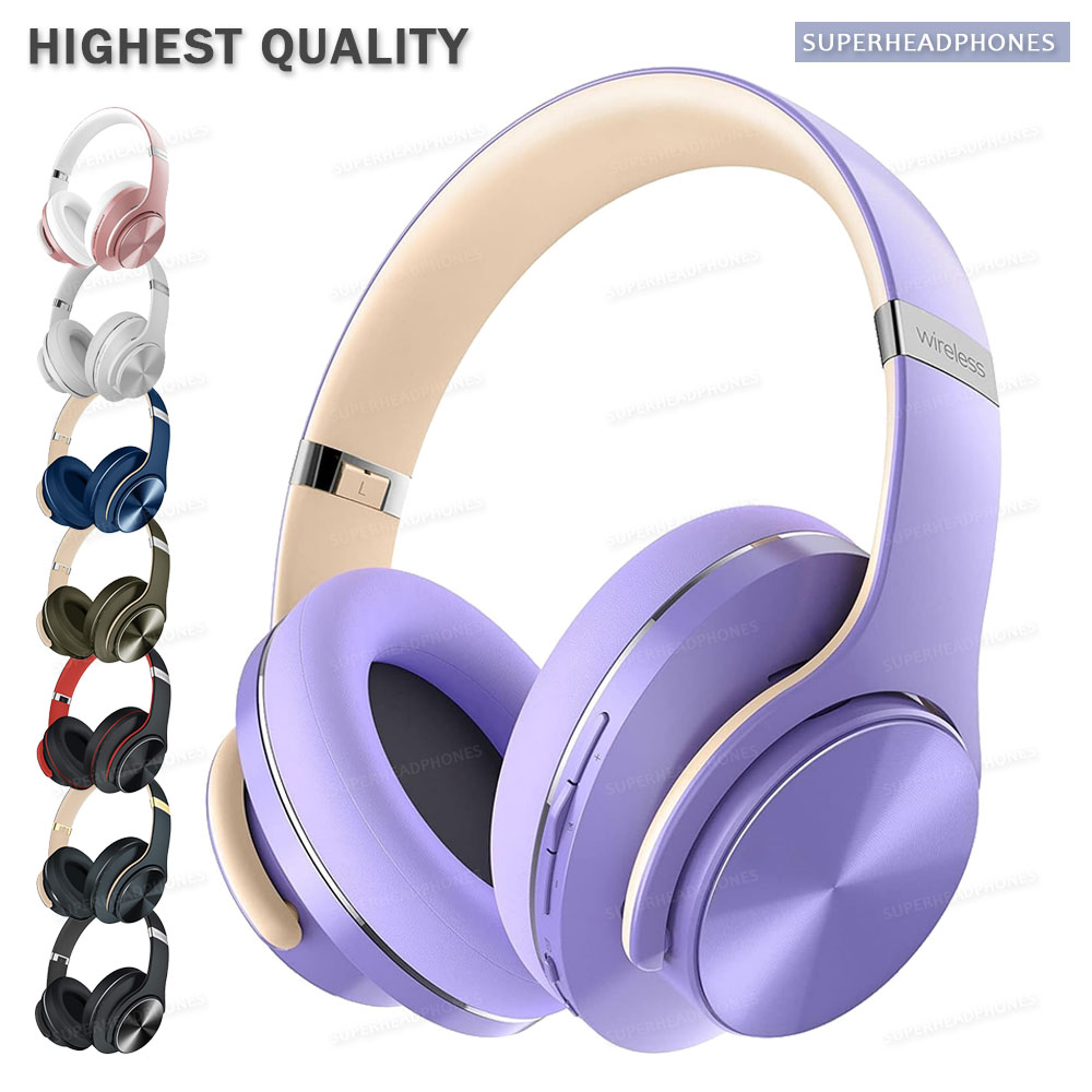 Casque Bluetooth DOQAUS VOGUE5 sur l'oreille, casque sans fil de jeu de 90 heures avec 3 modes EQ, casque stéréo HiFi Isolating avec basse profonde, microphone