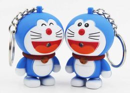 Doraemon un chat de rêve sangles de téléphone clé boucle accessoires LED son lumineux porte-clés cadeau de fête des enfants