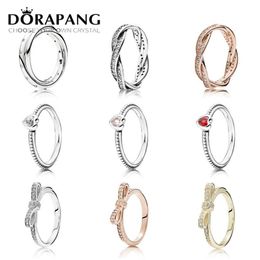 DORAPANG 925 anelli in argento sterling 14K color oro per le donne Gocce in oro rosa di moda fai da te Pan Ring Factory Whole351K