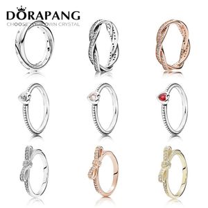 DORAPANG 925 Sterling Zilver 14 K Goud Kleur Ringen Voor Vrouwen Rose Goud Druppels Mode DIY Pan Ring Fabriek Whole266b
