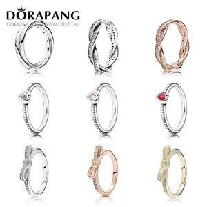 DORAPANG 925 Sterling Zilver 14 K Goud Kleur Ringen Voor Vrouwen Rose Goud Druppels Mode DIY Pan Ring Fabriek Whole245Z