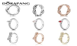 DORAPANG 925 anelli in argento sterling 14K color oro per le donne Gocce in oro rosa di moda fai da te Pan Ring Factory Whole9962691