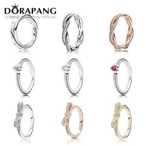 DORAPANG 925 Sterling Zilver 14 K Goud Kleur Ringen Voor Vrouwen Rose Goud Druppels Mode DIY Pan Ring Fabriek Whole198P