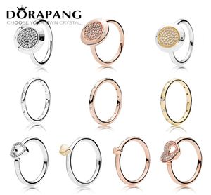 DORAPANG 925 Sterling Zilveren Ring mode Populaire Charms Trouwring Voor Vrouwen Hartvormige Liefhebbers Handtekening Ringen DIY Jewelry2890502