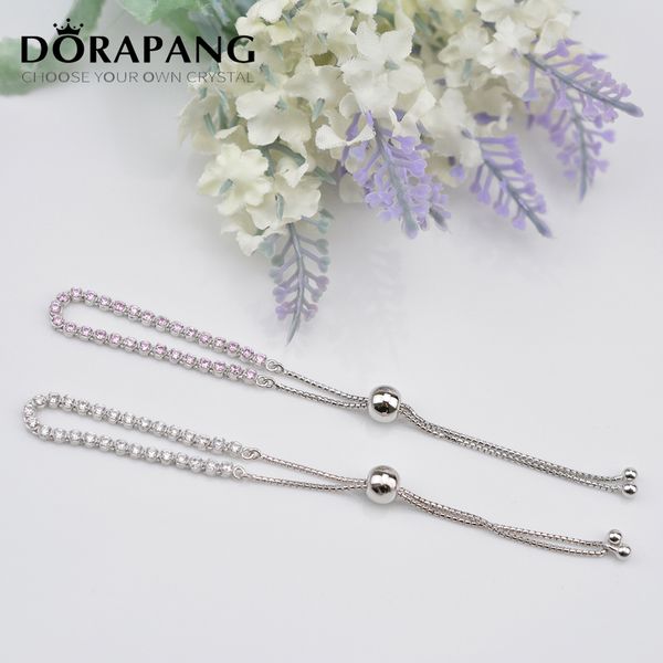 Dorapang Authenetic 925 Sterling Sterling Bead Charm Fermoir Cristal Snake Chaîne Beads Ajustement ajustable Bracelet Bracelet DIY Bijoux 8025