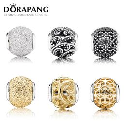 DORAPANG véritable 925 en argent Sterling motif évidé breloque à perles collocation bricolage bracelet bracelet bijoux Whole281g