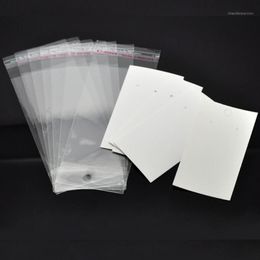 Doreen Box - 100 juegos de ganchos para las orejas, tarjetas para exhibir pendientes, 9 cm x 5 cm con bolsas autoadhesivas de 15 cm x 6 cm B186871203O