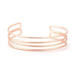 Doreen-box Nieuwe eenvoudige ijzer-gebaseerde legering open manchet armbanden voor vrouwen partij armbanden boog zilverkleur 16.5cm (6 4/8 ") Lang, 2 stuks Q0719