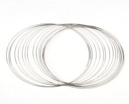 Doreenbeads 100 boucles Mémoire de perles fil pour collier fait à la main bijoux accessoires de bricolage de bijoux en acier concurrences 140 mm 2012116318181