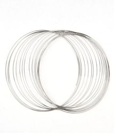 DoreenBeads 100 boucles Mémoire de perles fil pour collier fait à la main bijoux accessoires de bricolage de bijoux en acier 140 mm 2012114107319