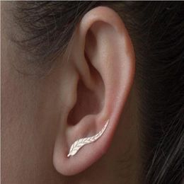 DoreenBeads Meisjes Dames Oorknopjes Leaf Ear Climbers Ear Crawlers Silver Tone Color 24mm x 4mm300k