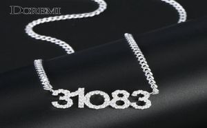 DOREMI cristal pendentif lettres collier pour femmes bijoux personnalisés nom personnalisé colliers personnalisé zircone glacé pendentif T1919586541