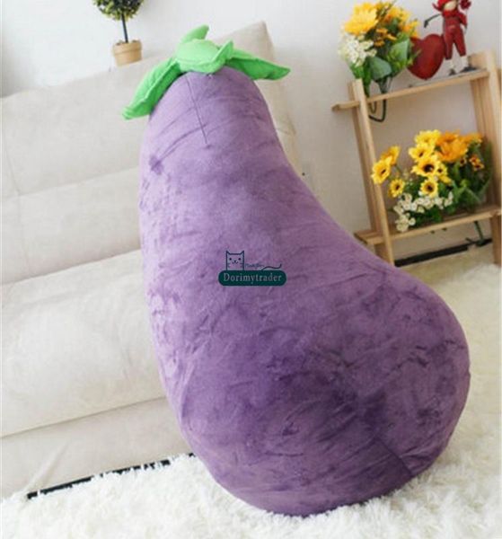 Dorimytrader 105 cm mignon émulational aubergine en peluche oreiller en peluche doux simulé légumes jouet coussin cadeau décoration 41 pouces DY62938415