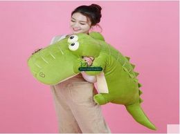 Dorimytrader 135cm Jumbo Animal Crocodile Peluche Jouet 53039039 Big Stuffed Soft Cartoon Alligator Oreiller Enfants Play Doll DY4248807