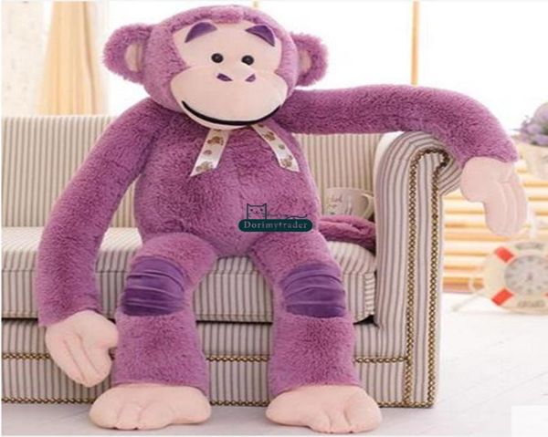 Dorimytrader 135 cm Jumbo Animal de peluche orangután juguete de peluche suave divertido 53039039 muñeco de mono de dibujos animados 3 colores DY610628728822
