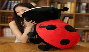 Dorimytrader 60 cm Big Lovely Anime Ladybird Plush Doll Soft Black and Red Worm Pillow Doll Animal Toy Present Gift for Babies DY617551934