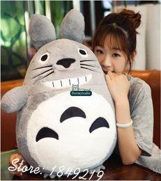 Dorimytrader 75 cm japon Anime Totoro oreiller en peluche doux géant 30039039 dessin animé Totoro jouet poupée 3 couleurs joli bébé cadeau DY6119553402