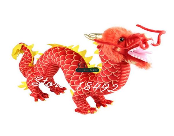 Dorimytrader 85 cm x 50cm Big Big en peluche de jouet dragon chinois doux carton animal dragon mât de mascotte belle bébé cadeau dy611135356181