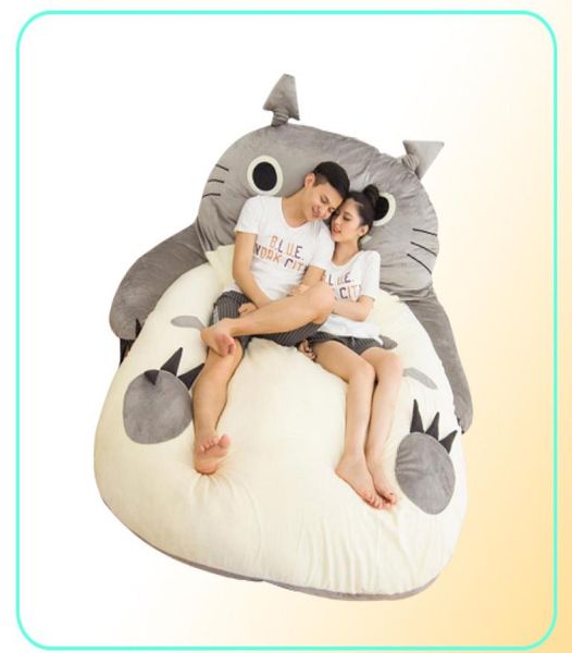 Dorimytrader Anime Totoro Strush Soft Feat Soft Cartoon Bed Behami Beanbag Mattress Kids and Adultos Regalo DY610048783229
