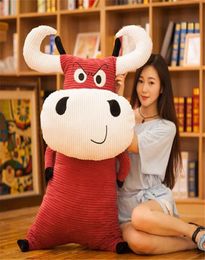 Dorimytrader Big Anime vache en peluche oreiller jouet géant doux mignon peluche vache à lait animaux poupée pour enfants cadeau 50 cm 70 cm 120 cm DY614914590861