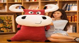 Dorimytrader Big Anime vache en peluche oreiller jouet géant doux mignon peluche vache à lait animaux poupée pour enfants cadeau 50 cm 70 cm 120 cm DY614915306056