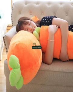 Dorimytrader Big Cuddly Soft Cartoon Carrot Plush Doll Toy Realistische wortels kussenkussen groenten speelgoed 41inch 105 cm DY617753134550