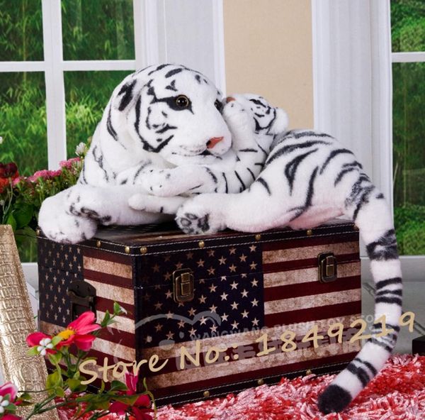 Dorimytrader gros tigre couché petit enfant tigre en peluche poupée réaliste animal tigre cadeau d'anniversaire pour enfants 24 pouces 60 cm DY618991193690