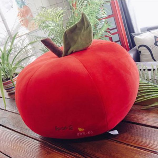 Dorimytrader Big Red Apple Peluche Jouets Farcies Doux Dessin Animé Fruits Vert Pomme Rond Oreiller Coussin Poupée 50 cm pour Enfants Cadeaux DY61970