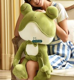 Dorimytrader mignon grand dessin animé grenouille jouets en peluche doux en peluche Anime grenouille verte poupée animaux oreiller pour enfant cadeau 50 cm 70 cm 80 cm DY619413190874