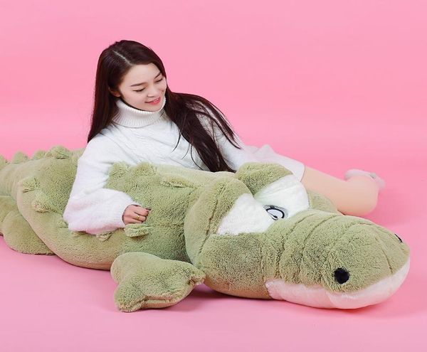 Dorimytrader mignon doux Animal Crocodile en peluche oreiller poupée grand dessin animé Alligator jouet enfants jouer poupée cadeau 160 cm 200 cm DY501145267126