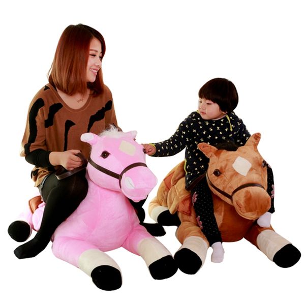 Dorimytrader Qualité Mignon Simulation Animal Cheval En Peluche Jouet Enfants Monter Cheval Jouets Grands Animaux pour Enfants Cadeau 130 cm 51 pouces DY60658