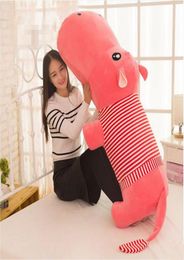 Dorimytrader énorme animal doux couché hippopotame en peluche grand dessin animé hippopotame poupée animaux oreiller cadeau pour filles et garçons 180 cm 71 pouces DY8448997