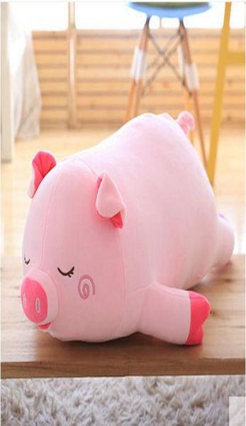 Dorimytrader belle 100 cm grand dessin animé doux couché cochon en peluche oreiller 39 '' gros animaux cochons en peluche poupée jouet enfants cadeau DY605931118072