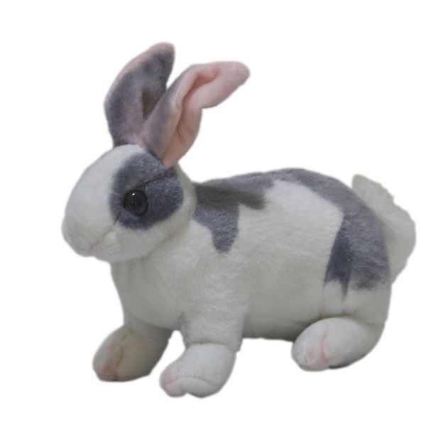 Dorimytrader belle Mini animal réaliste lapin en peluche peluche lapin oreiller poupée enfants jouent décoration de poupée 29 cm x 17 cm DY61894