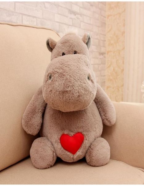 Dorimytrader Belle Peluche Géante Animal Hippopotame Gros Peluche Mignon Dessin Animé Hippos Oreiller En Peluche Enfants Poupée Cadeau 20 pouces 50 cm DY7653682