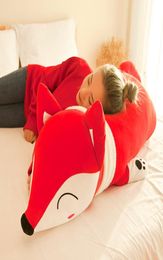 Dorimytrader Nouvel animal créatif Rouge Rouge Poupée en peluche Toy Soft Fox Sleeping Oreiller GRANDE GIRLE CADEAU 90CM 120CM DY505368934283