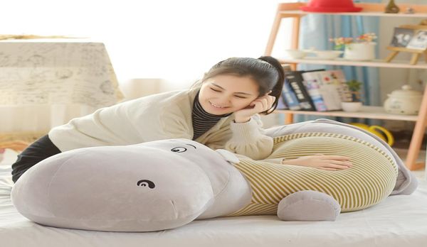 Dorimytrader Nouveau énorme jouet en peluche Hippo Critoon Hippo de 135 cm