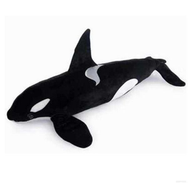 Dorimytrader Simulation animaux épaulard en peluche jouet grande peluche requin noir poupée pour enfants adultes cadeau 51 pouces 130 cm DY60962