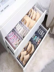 Dormitory Closet Organizer pour chaussettes Home Boîte de rangement des sous-vêtements séparés 7 Grides Organisateur de soutien-gorge Organisateur de tiroir pliable9489576