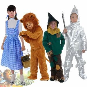 Dorothy Scarecrow Tinman Wizard Lion Costume Baby Kids Animal Birthday Party Halloween Cosplay Cosplay Costumes Role Play Jumpsuit 240426