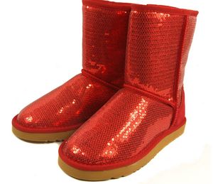 DORP verzending 2014 nieuwe vrouwen mode glitter pailletten snowboots boot winter schoenen zwart blauw paars gouden zilver 6 kleuren