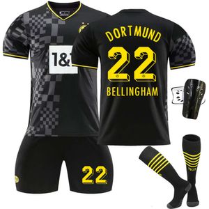 Dortmund 22-23 weg Black Football Jersey Set No. 22 Bellingham 18 Mukoko 11 Royce Jersey