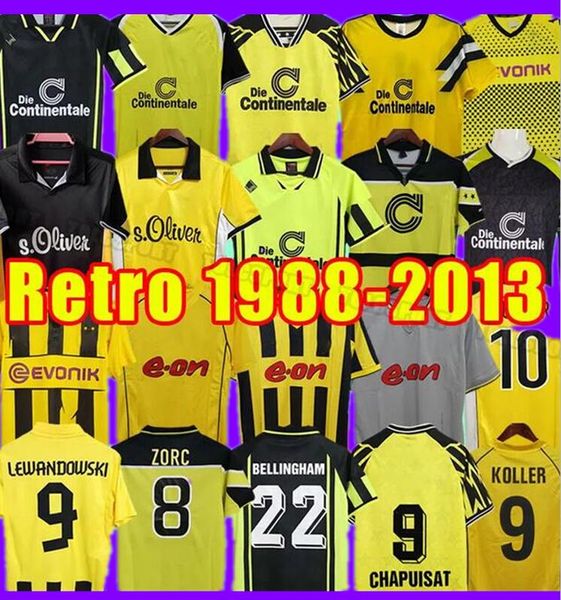 Dortmund Retro Occer Maillots HERRLICH M.gotze Moller 1988 1989 1994 1995 1996 1997 1998 2000 2001 2011 2012 2013 Maillot de football Lewandowski Borussia Moller