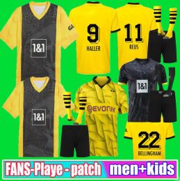 Dortmunds 23 24 Soccer Jerseys Kids Kit Vierde 4e Special Sancho 2023 2024 Cup Trikot 50 -jarig jubileum voetbalshirt Home Away Third Haller Reus Moukoko Brandt Sets