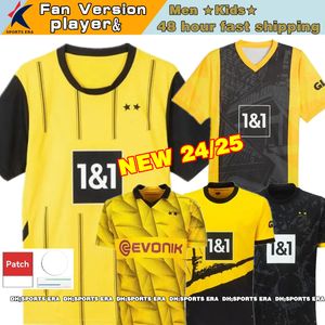 24 25 Dortmunds Soccer Jerseys Trikot 50th Anniversary Fan Player Player Football Kit Kit 2024 2025 Sancho Reus Home Away Moukoko Brandt Cup Version Uniforms